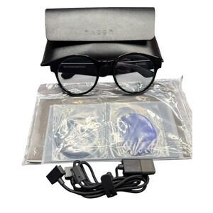 Razer Anzu Smart Glasses Round Frame Bundle w/ Blue Light Filter - Large